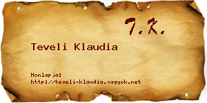 Teveli Klaudia névjegykártya